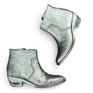 Zadig & Voltaire Metallic Ankle Boots sz 36, 6/6.5